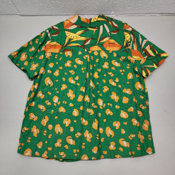 Tabitha Brown Tropical Collared Button Down Shirt Women's Extra Small - Picture 5 of 8
